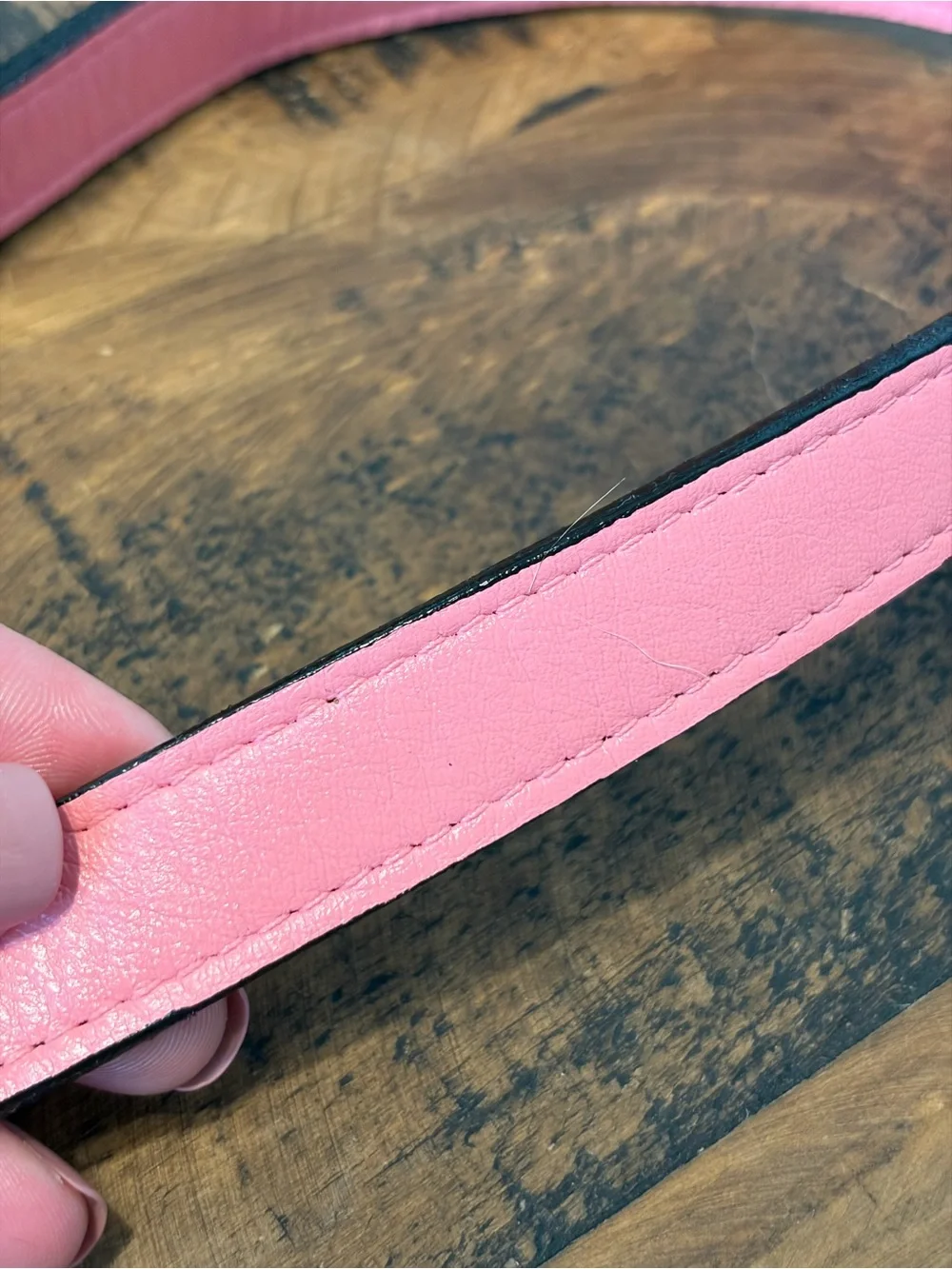 Pink Leather Collar & Leash